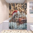 thumbnail image 6 of 4-Piece Bathroom Set with Waterproof Shower Curtain with Non-Slip Bath Mat, U-Shaped Mat & Toilet Lid Cover Cat in A Christmas Hat, 6 of 8
