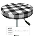 thumbnail image 2 of Uemuo White And Black Plaid Pattern Round Bar Stool Seat Covers Washable Stool Cushion Slipcover Elastic Bar Chair Covers-12 inch, 2 of 7