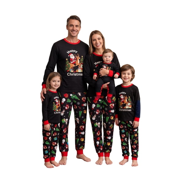 Caixia Playful Family Pajamas Christmas Family Matching Pajama Set Long Sleeve Top And Pants Ideal for Christmas Gatherings Great Gift Idea for The Holiday Season