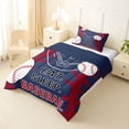 thumbnail image 3 of Erosebridal Teens Eat Sleep Baseball Twin Comforter Sets 3-Piece,Sport Gamer Bedding Set for Kids Boys,Navy Blue Reversible,Ultra Soft Home Decor, 3 of 6