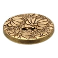 thumbnail image 2 of ABS 10pcs ABS Metal Plated Button - 2 Hole - Textured Floral Pattern - 24L(15mm) - Matte Antique Gold, 2 of 2