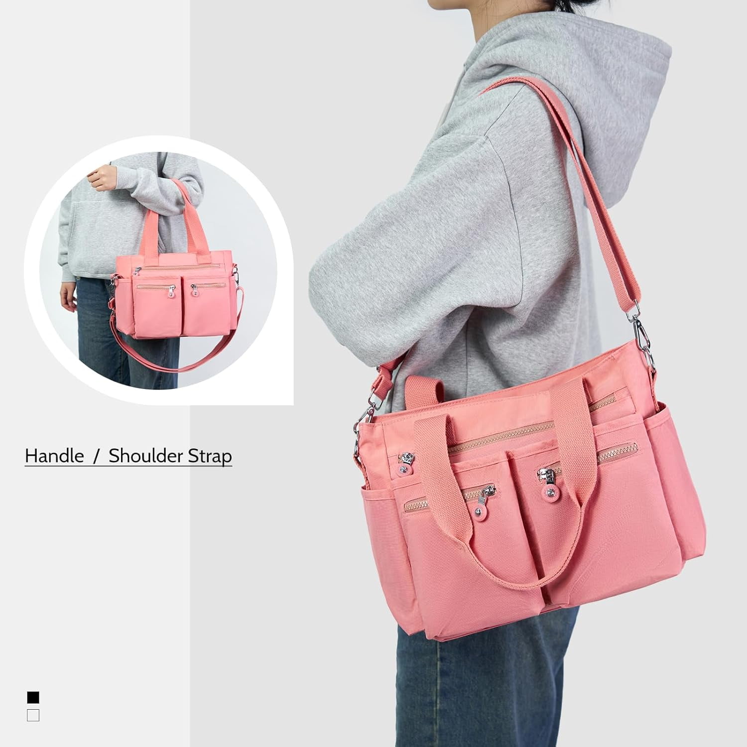 Tote Bag for Women Canvas Tote Bags Handbags for Women Crossbody Bag with Multiple Pockets