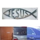 thumbnail image 5 of Emblema adhesivo 3D para coche, diseño de pez Jesús, cromado cepillado, reutilizable, 14,5 x 4 cm Plata, 5 of 9