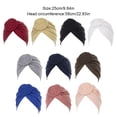 thumbnail image 3 of Minnieouse Turbante tejido nudo estilo étnico musulmán Hijab sombrero Donut cubierta diadema gorras Bonnet decoración del cabello para mujeres Sombreros Blanco Minnieouse AP011270-04B, 3 of 6