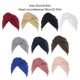 thumbnail image 5 of Minnieouse Turbante tejido nudo estilo étnico musulmán Hijab sombrero Donut cubierta diadema gorras Bonnet decoración del cabello para Sombreros Blanco, 5 of 6