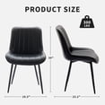 thumbnail image 2 of TacleeKii Faux Leather Dining Chairs Set of 2, Kitchen Side Chairs with Metal Legs, for Dining Room Restaurant, Black, 2 of 9