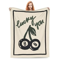 Cherry Throw Blanket for Couch, Soft Cozy Cherry Pink Birthday Gifts for Mother Mom Girlfriend Women, Fluffy Summer Blanket Breathable Lightweight for Bed Bedding Sofa