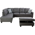thumbnail image 2 of Ainehome Furniture Sectional Sofa, Modern Leather Living Room Sofa Couch Set (Dark Grey), 2 of 7
