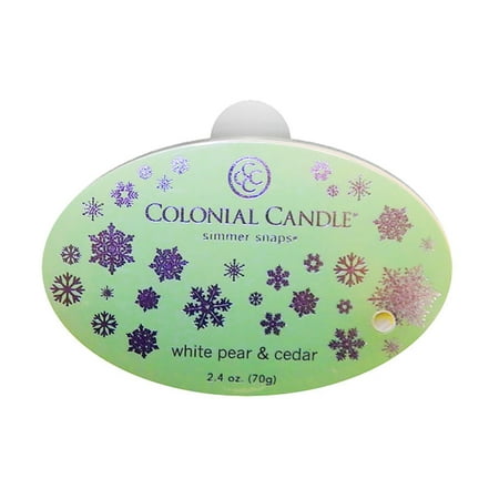 Almond Pear Tart - Colonial Candle Simmer Snaps Wax Melt Tart Bar, White Pear & Cedar 2.4oz
