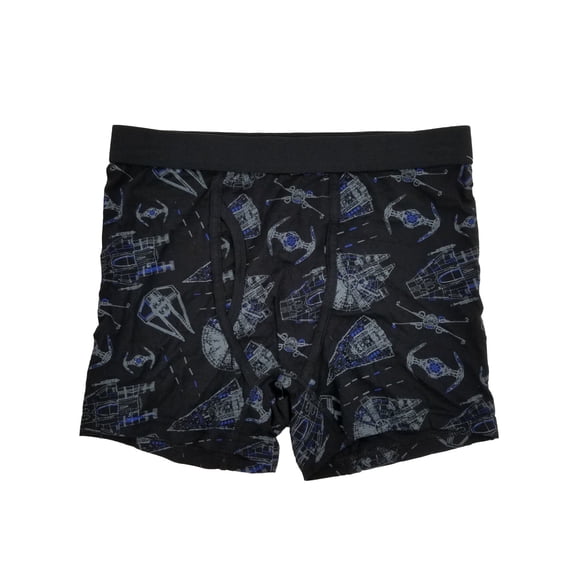 Star Wars Mens Black Star Fighter Blueprints Millennium Falcon Boxer Briefs