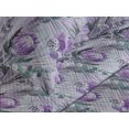 thumbnail image 3 of Ambesonne Floral Quilted Coverlet 2 Pcs, Retro Meadow Bloom Leaves, Twin Size, Violet Mauve and Grey Teal, 3 of 4