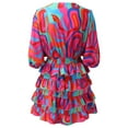 thumbnail image 4 of Kcodviy Femmes Printemps Été Manche Femmes Décontracté Été Col en V Imprimé Irrégulier Décontracté Robes d'Été pour Femmes Âgées Ourlet Robe Courte, 4 of 5