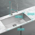 thumbnail image 2 of JASSFERRY 30 inch Undermount Kitchen Sink Faucet Comb 18 Gauge Stainless Steel, 2 of 5