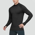 thumbnail image 2 of BELTNOV Men's 1/4 Zip Mock Neck Athletic Compression Long Sleeve Shirt Quick-Dry Stretch Workout Base Layer Moisture Wicking Undershirt for Gym Running Black, 2 of 9