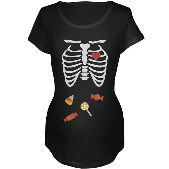 Old Glory Maternity Halloween Candy Baby Skeleton Costume Short Sleeve T Shirt