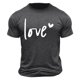 thumbnail image 4 of Tops para hombre, blusas y camisas de cuello redondo y manga corta para hombre. Camiseta/camisa informal de cuello redondo y manga corta con estampado de corazones para hombre. Tops de poliéster para, 4 of 4