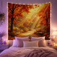 thumbnail image 2 of Autumn Forest Path With Golden Sunbeams and Fallen Leaves, Serene Vintage for Nature Enthusiasts, Forest Wall Art Decor, Thanksgiving Gift, Tapestry Wall Hanging for Living Room and Bedroom, 2 of 7