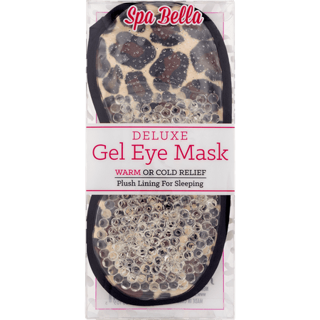 Spa Bella by Swissco Deluxe Gel Eye Mask, Warm or Cold Relief, Reverse Plush Fabric Lining
