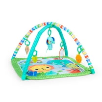 Bright Starts Wild Wiggles Baby Activity Gym & Play Mat, FoldAway Toy Bar, Newborn, Unisex (Green)