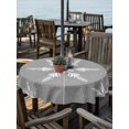 thumbnail image 2 of Outdoor Table Cloth with Umbrella Hole and Zipper, Grey Christmas Waterproof Round Tablecloth 54 Inch, Xmas Snowflake Winter Washable Table Cover for Outside Party Patio Picnic, 2 of 8