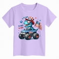 thumbnail image 4 of NIEWTR Boys Home Wear T-Shirts Short Sleeve Breathable Cotton Tees Loose Fit Comfortable Crew Neck Tops for Lounging and Play（Purple,3-4 Years), 4 of 4