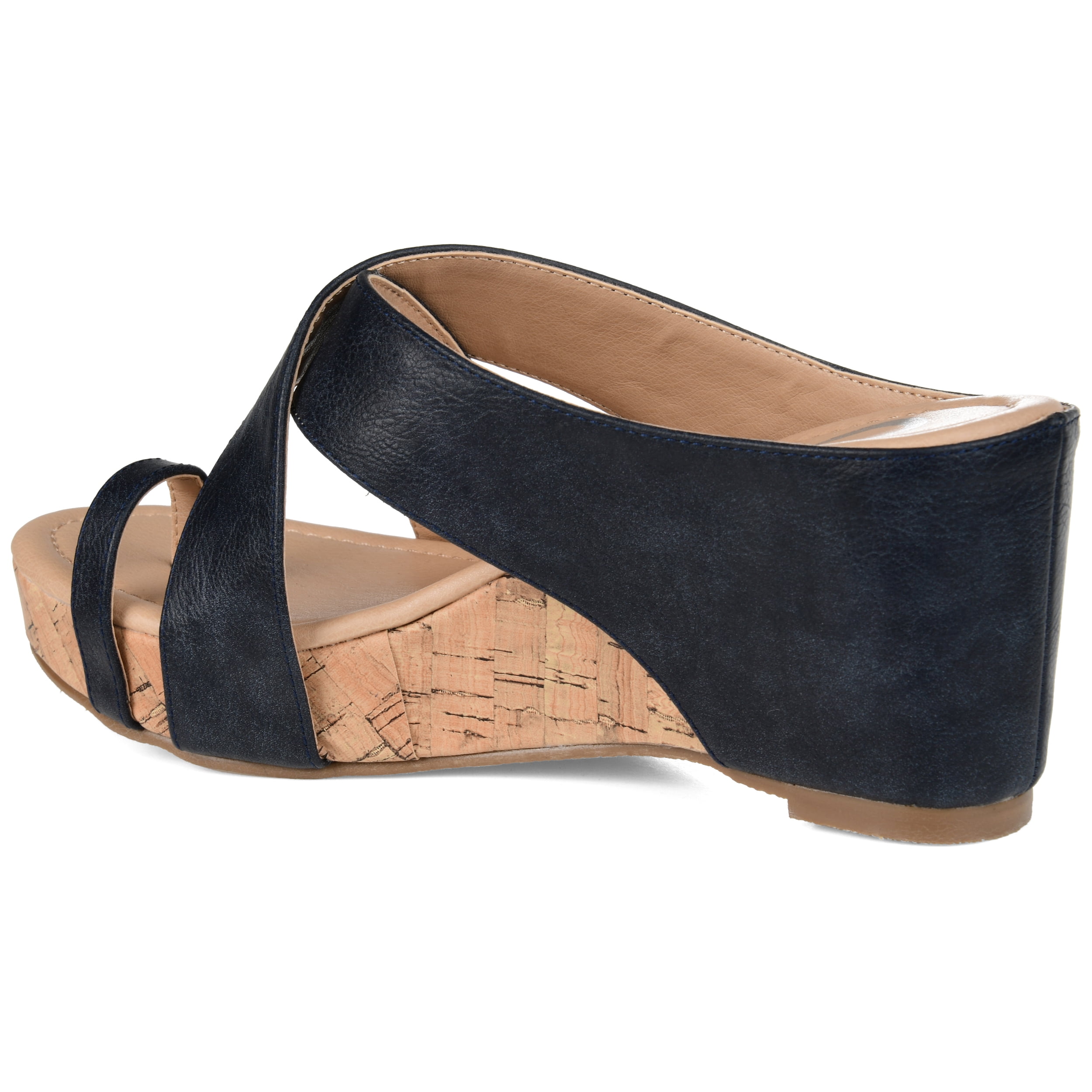 Journee Womens Rayna Wedge Heel Slip On Sandals