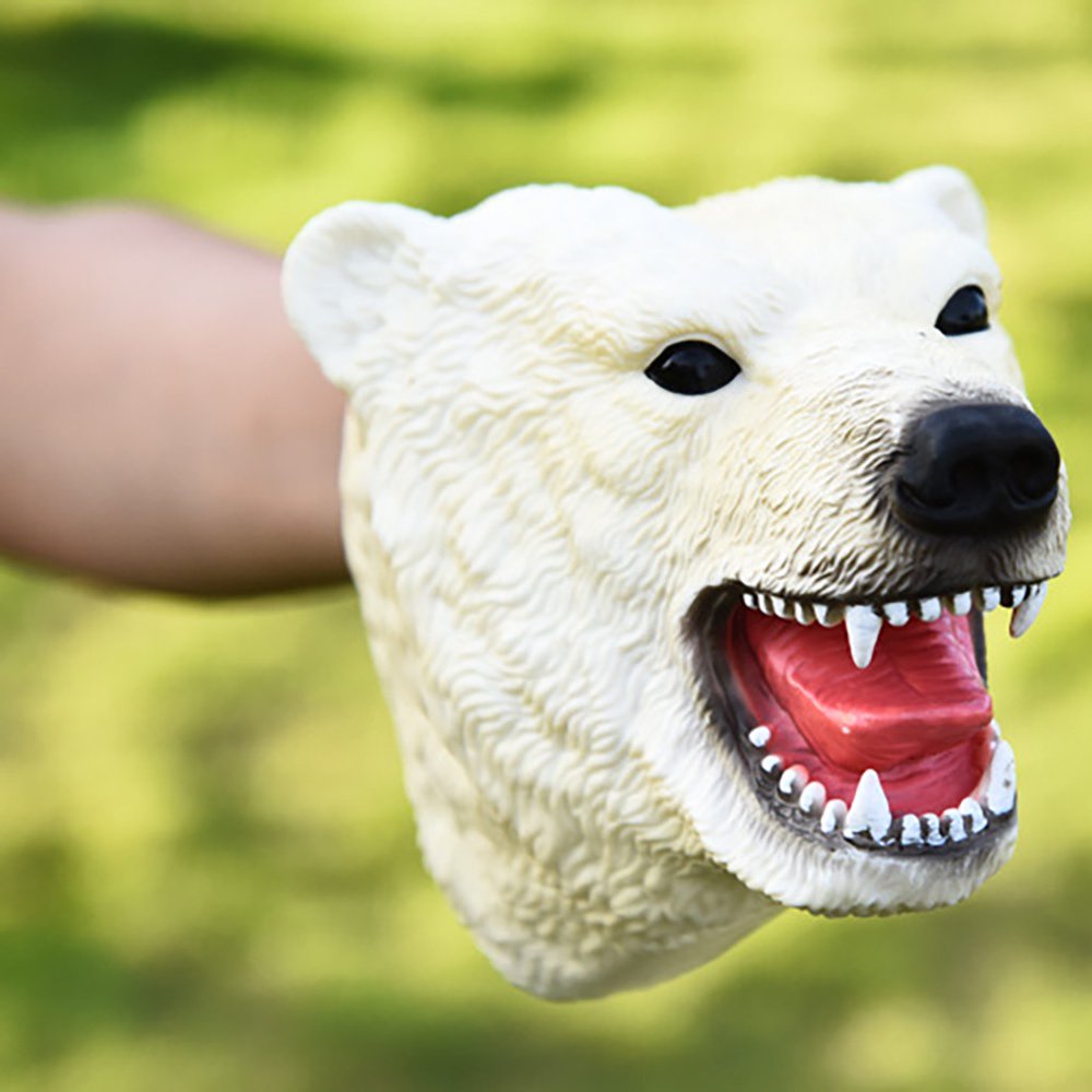 Animal Hand Puppets Role Play Realistic Animal Head Gloves Soft Toy for