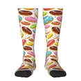 thumbnail image 2 of Lsque Color Donut Printed Crew Socks Men's Women's LightWeight Thin Casual Calf Socks ,Knee High Socks,Cotton Socks, 2 of 9