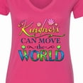 thumbnail image 4 of Inktastic Kindness Can Move the World with Flowers Women's V-Neck T-Shirt, 4 of 5