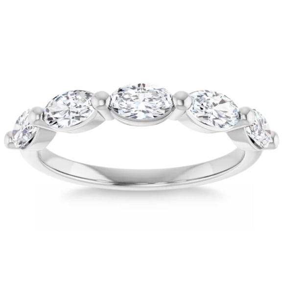 Pompeii 1.75Ct Oval Diamond Wedding Ring Anniversary Stackable Band 14k Gold Lab Grown
