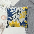 thumbnail image 2 of Shiartex Navy Blue Yellow Dahlia Pillow Covers , Yellow Grey Dahlia Floral Outdoor Decorative Throw Pillows Summer Geometry Flower Pillowcase Square Cushion Cover for Home Sofa, 2 of 5