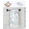 thumbnail image 6 of Aqua Teal Coastal Towel Set of 3, Soft Microfiber Bath Towels, Hand Towel, Washcloths, Summer Beach Starfish Coral Nautical Quick-Dry Absorbent Towels for Bathroom Kitchen Hotel Beach Gym Spa, 6 of 7