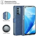 thumbnail image 6 of Dteck Wallet Case for OnePlus Nord N200 5G 2021, 1+Nord N200 5G 6.49" Bling Case, Magnetic Flip Folio PU Leather Soft TPU Bumper Kickstand Cover with Hand Strap, Blue, 6 of 8