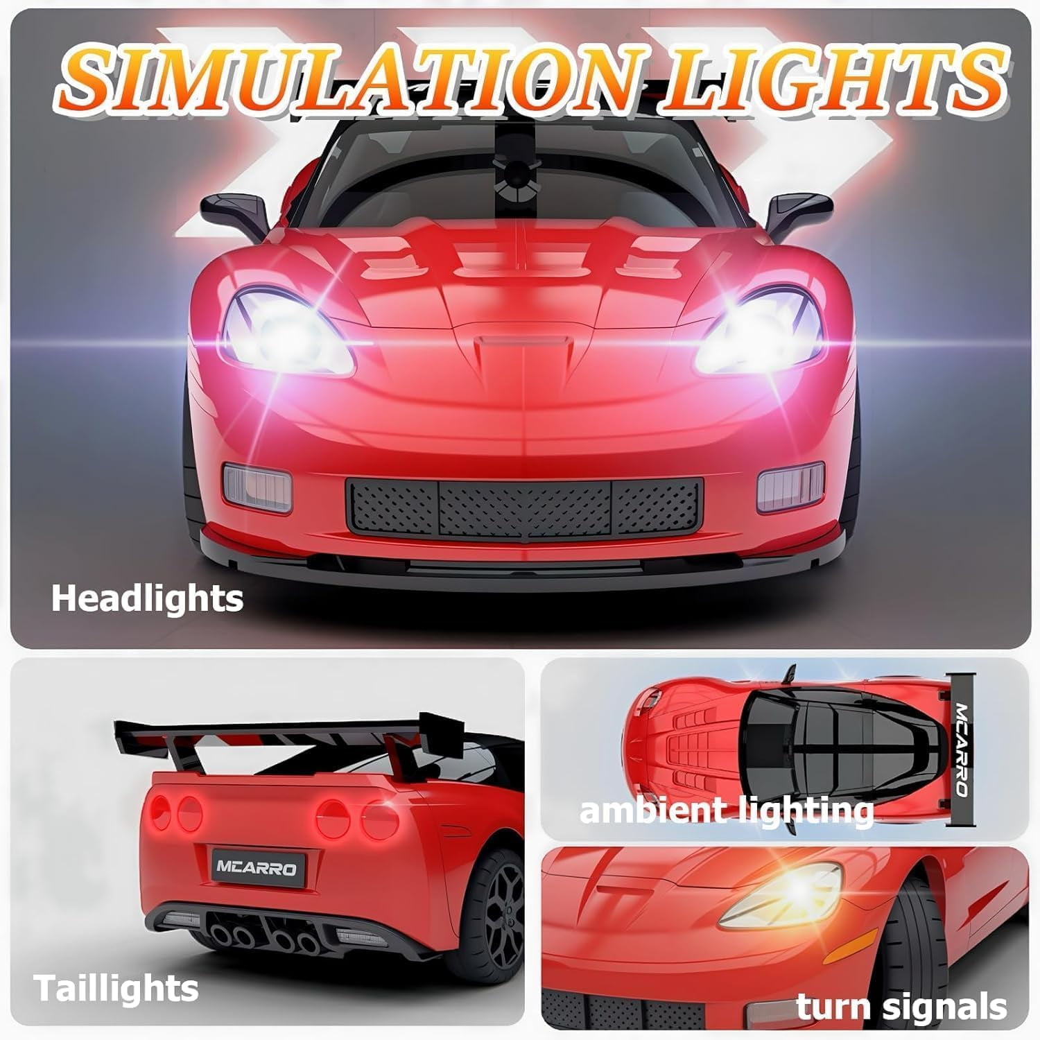 MC011 1/43 Scale RC Drift Car with Live Camera, 2.4G Smartphone Controlled FPV RC Racing Car with LED Lights, Immersive Wireless FPV Toy for Teens & Adults