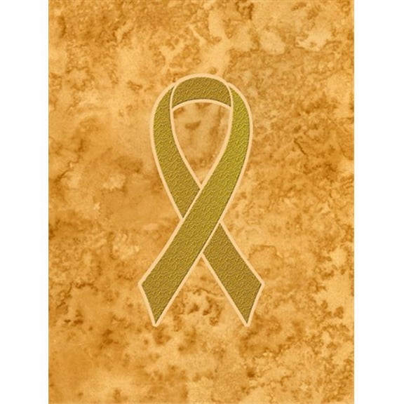 Gold Ribbon for Childhood Cancers Awareness Canvas House Flag Size - 28 x 40 In.