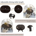 thumbnail image 4 of 5-Piece Extendable Dining Table Set with Leaf, Durable Wood Construction, 4 Upholstered High-Back Chairs, Adjustable for 6 Guests, Espresso Farmhouse Style for Kitchen and Living Room, 4 of 9