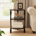 thumbnail image 1 of DSstyles Medium Density Fiberboard Round End Table, Rustic Brown, 1 of 8