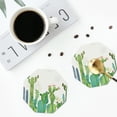 thumbnail image 5 of Balery 4 Pcs Cartoon Cactusleather Coasters Set, Drink Table Cup Coasters For Living Room Kitchen Coffee Decor, 5 of 9