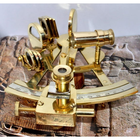 Nautical 4" Solid Brass Sextant Nautical Working Instrument Astrolabe Ships Maritime Gift