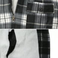 thumbnail image 2 of Men's Heavyweight Flannel Zip Up Fleece Lined Plaid Sherpa Jacket (MFJ Black (No Hood), L), 2 of 2