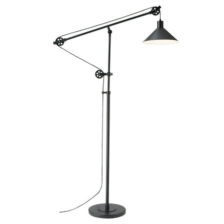 Industrial Pulley Floor Lamp Adjustable 70 Antique Task In Matte Black Finish Metal Standing Over Couch For Living Room Reading Office Bedroom Canada Industrial Pulley Floor Lamp Adjustable, Industrial Pulley Floor Lamp