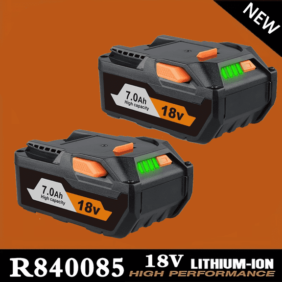 2Pack 7.0Ah Replacement for RIDGID 18V Battery Lithium-ion R840087 R840086 R840083 Drill Battery