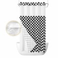 thumbnail image 2 of Black White Plaid No Hook Shower Curtain Waterproof, Bathroom Curtains with Snap in Liners and See Through Top Window, Modern Buffalo Check Gingham Art Hotel Style Bathtub Curtains Shower 36"Wx72"L, 2 of 8