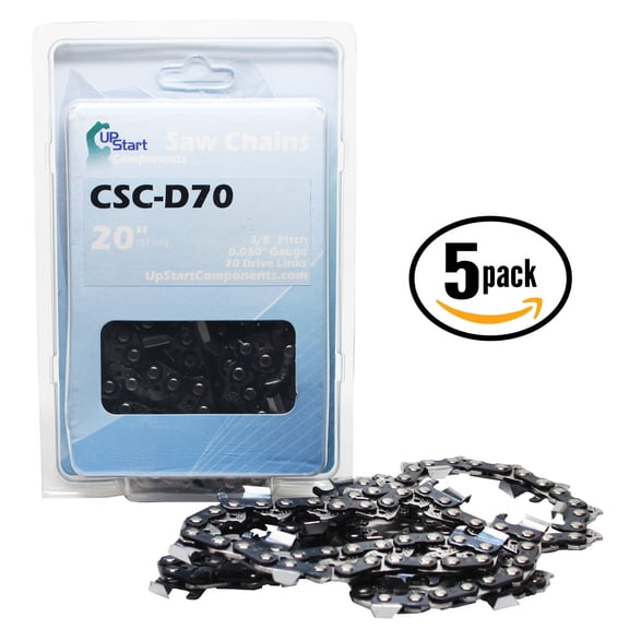 5-Pack 20" Full Chisel Chainsaw Chain D70 Replacement for Makita DCS520i Chainsaws - (20 inch, 3/8" Pitch, 0.050" Gauge, 70 Drive Links)