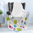 thumbnail image 4 of Floral Soft Flannel Fleece Throw Blanket, Chamomiles Daisy Flowers Spring Florets Blossoms Buds Leaves Nature Summer Design, Cozy Plush for Indoor and Outdoor Use, 50" x 70", Multicolor, by Ambesonne, 4 of 5