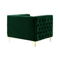thumbnail image 5 of Inspired Home Sania Velvet Club Chair- Tufted Nailhead Trim Gold Legs, Hunter Green, 5 of 9