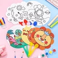 thumbnail image 1 of Abanico de grafiti de dibujos animados para niños, hecho a mano, regalo educativo para jardín de infantes, pequeño abanico pintado por los alumnos, 1 of 4