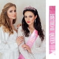 thumbnail image 3 of Crown BIRTHDAY GIRL Party Decoration Crown Headband Auto Show Ball Strap Set - style：style 22；, 3 of 6