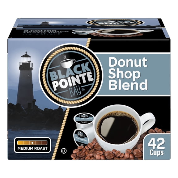 Black Pointe Bay, Donut Shop Blend, Medium Roast, 42 Count Single Serve Coffee Pods for Keurig K-Cup Brewers