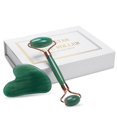 thumbnail image 1 of Rodillo de jade para cara, rodillo facial, masajeador, herramienta para el cuidado de la piel, herramientas faciales Gua Sha para cara, cuello, ojos, reduce la hinchazón de la piel (verde), 1 of 5